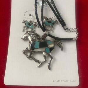 Horse necklaces and earrings
